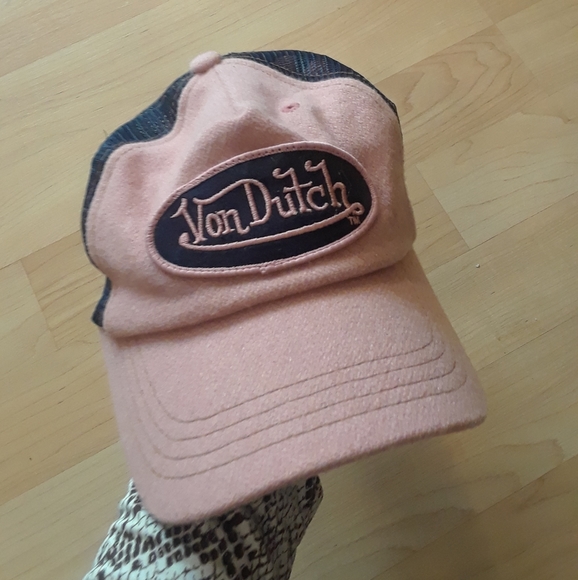 VON DUTCH Pink Wool Trucker Hat - Picture 3 of 4